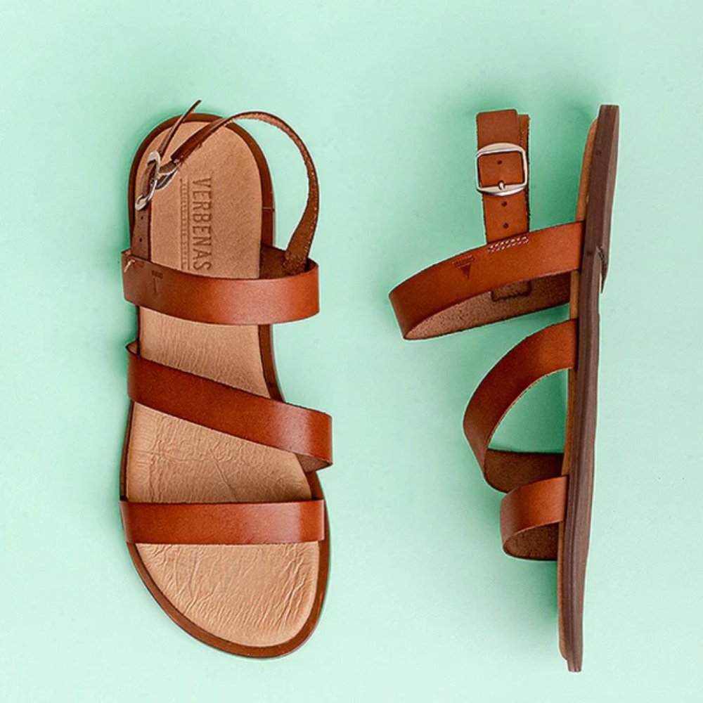 Verbena Brown Leather Sandals - Size 8 - Never Worn